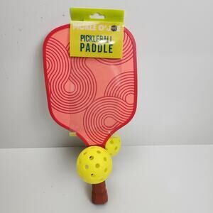 Pickle O'Joe 15.7'' Paddle & Ball Set Traditional Pickleball Paddle Orange Swirl